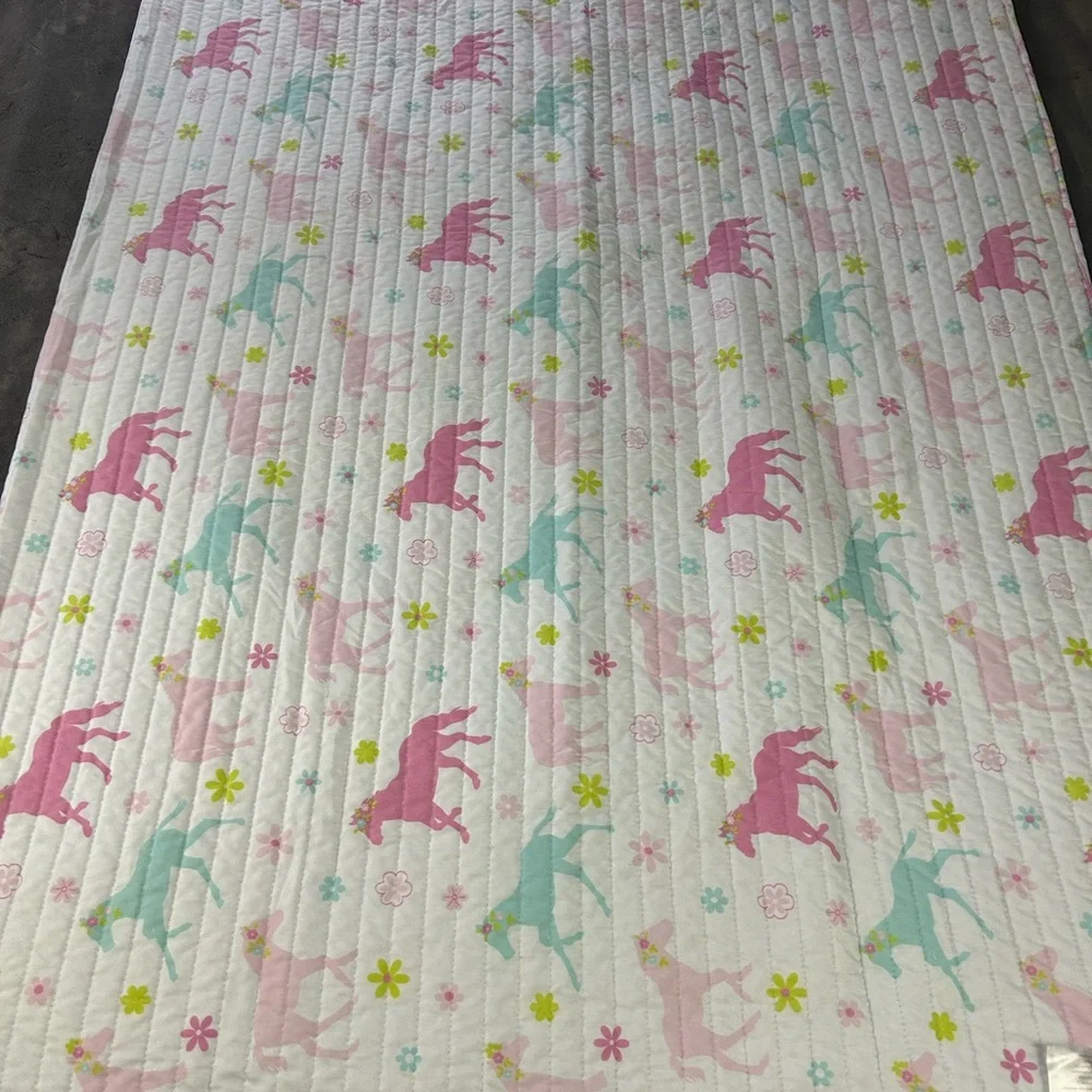 Rod’s True Western Pink Comforter Blanket Horses Pillow Case Sham Bedding Set